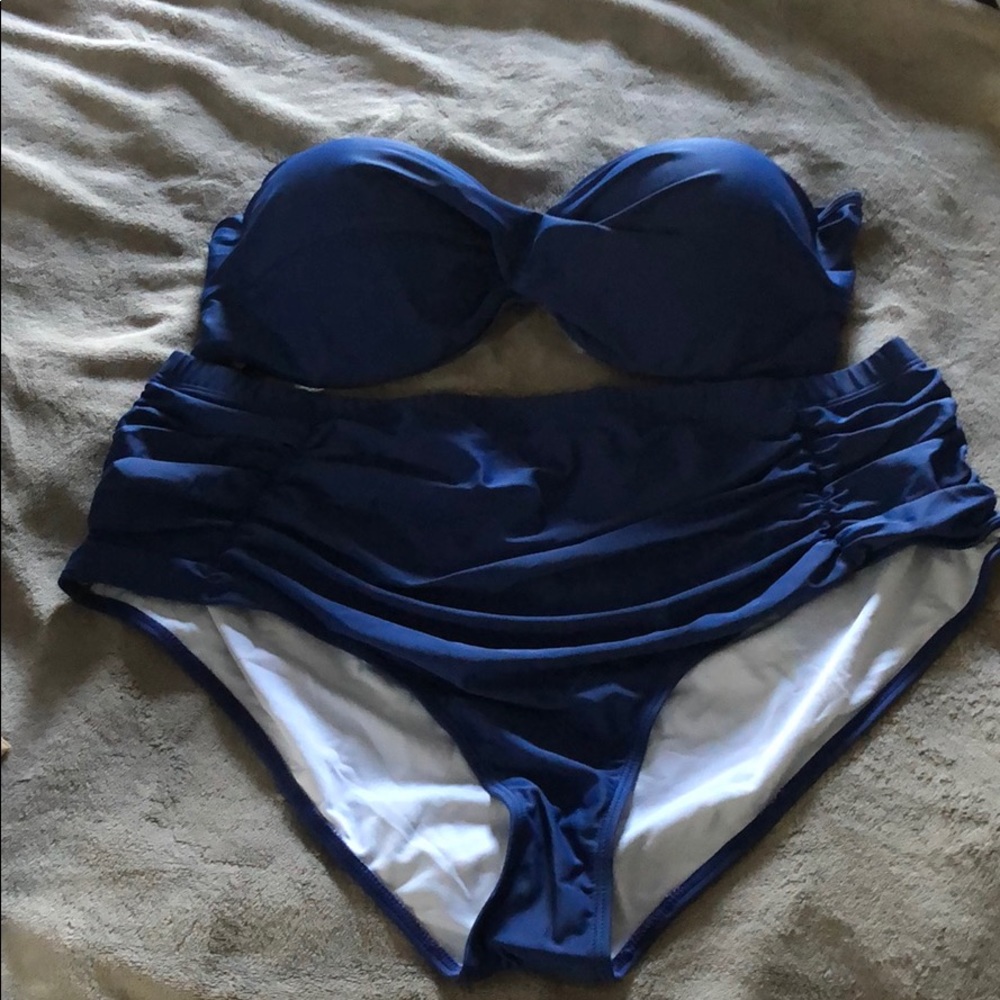 Blue Cupshe Strapless Bikini NWOT!